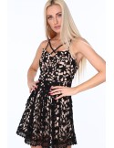 Rochie cu bretele pe decolteu, neagra ZZ320 - Magazin online - Boutique